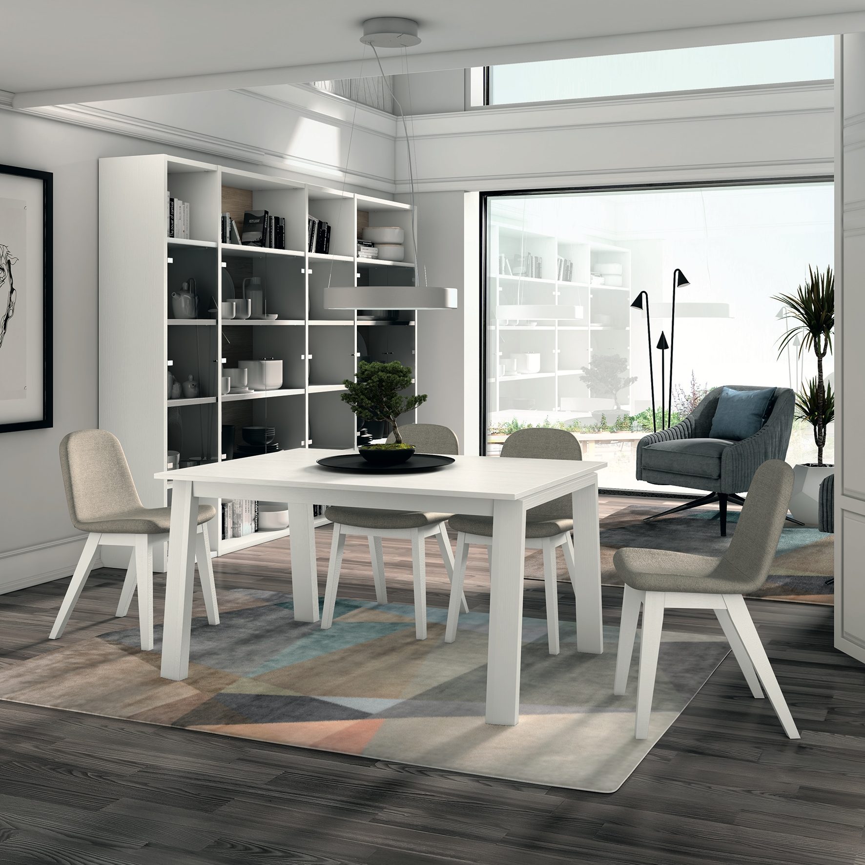 MESA E y SILLA C614 BLANCO